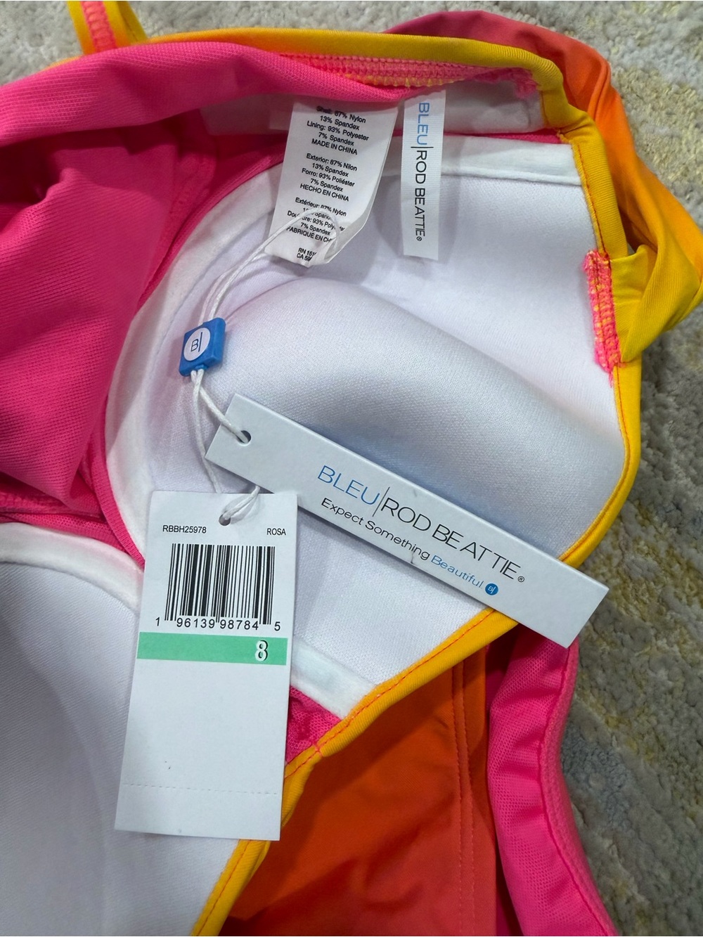 Bleu Rod Beattie Beat The Heat One Piece Swimsuit NWT $125 Size 8 - Picture 7 of 10